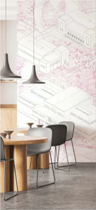 pink mural wallpaper